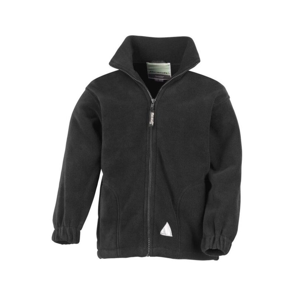 Result Childrens Girls Full Zip Active Anti Pilling Fleece Jacket / Black